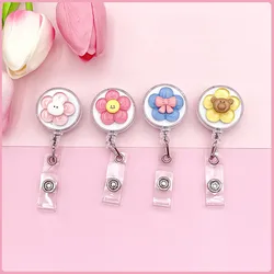 Cute retractable back clip Wholesale Nurse Student Name badge clip Bus Subway access card holder Keychain Party gift