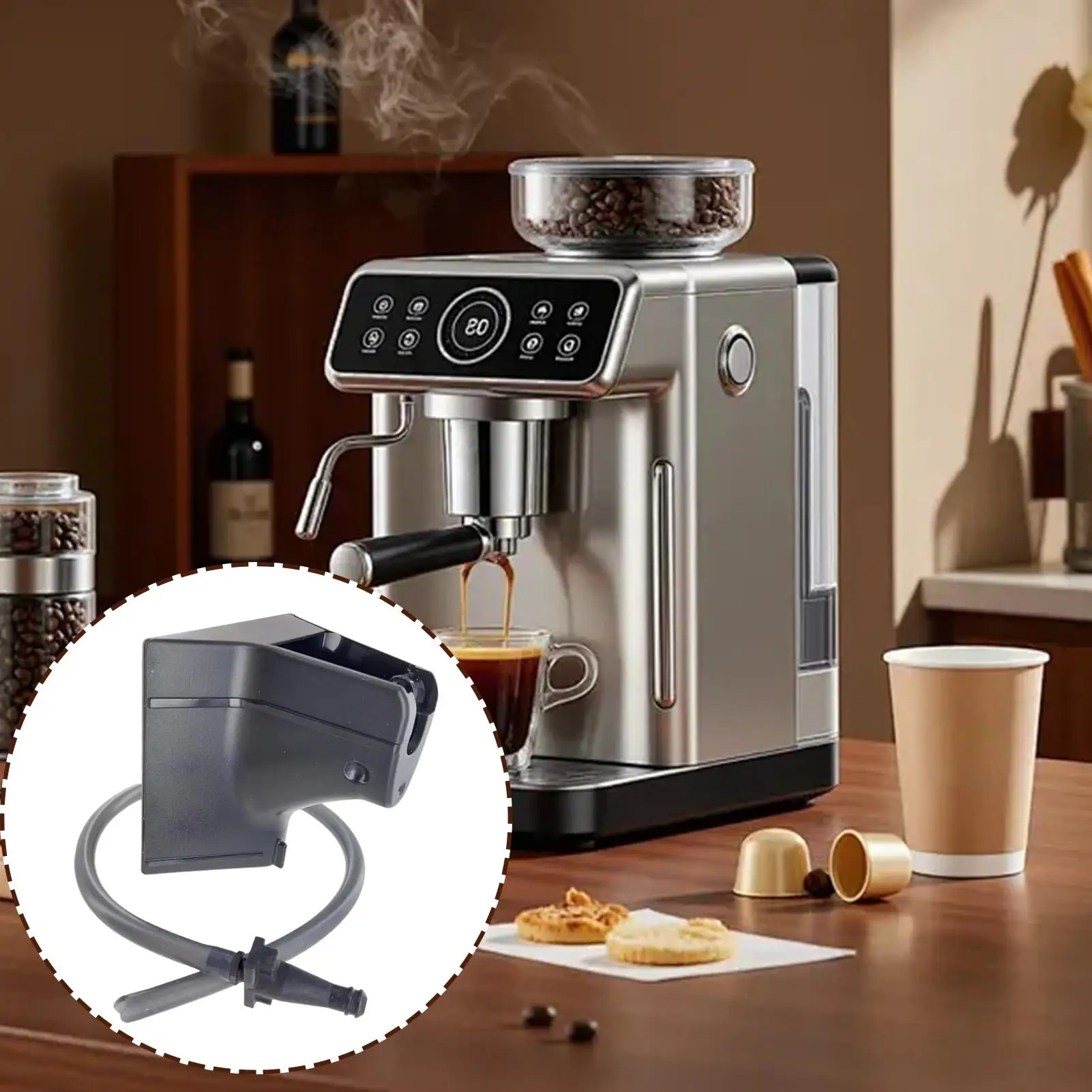 

Coffee Machine Adapter Dishwasher Safe Milk Container Tube Small Appliance Accessories For Food Making Restaurant Countertop