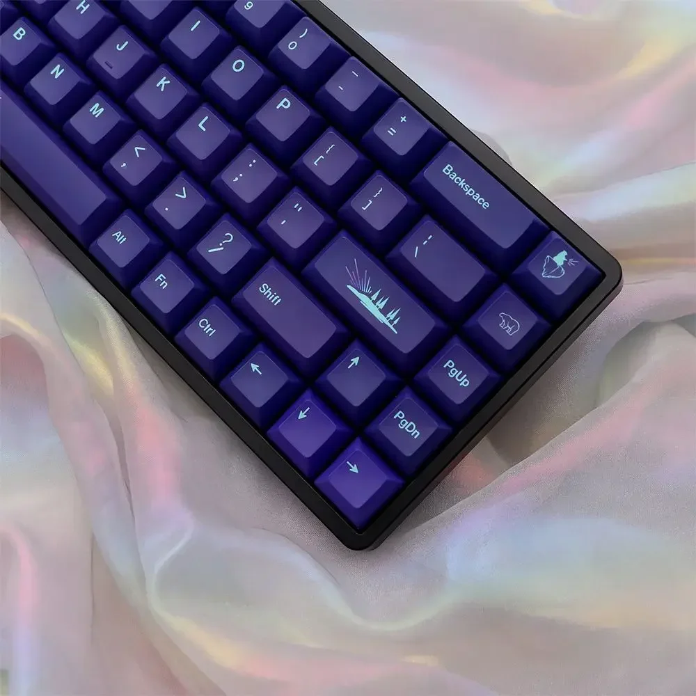 KCA High Aurora Borealis Keycap PBT Five-Sided Sublimation 139 Keys Adaptable 61/68/104/108 Mechanical Keyboard