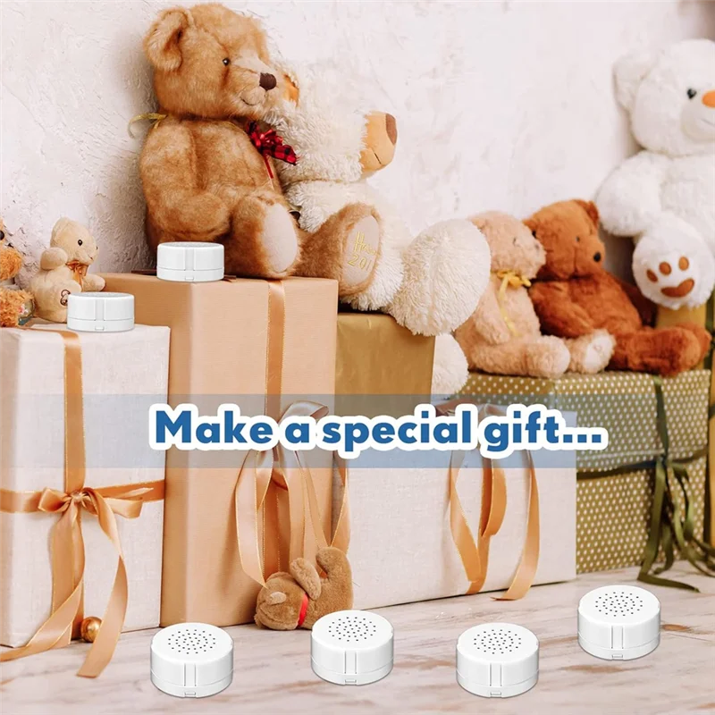 B24B 2 Buah Perekam Suara DIY Tombol Perekam Suara untuk Boneka Binatang, Beruang, Mewah, Mainan Boneka Bayi untuk Boneka Binatang