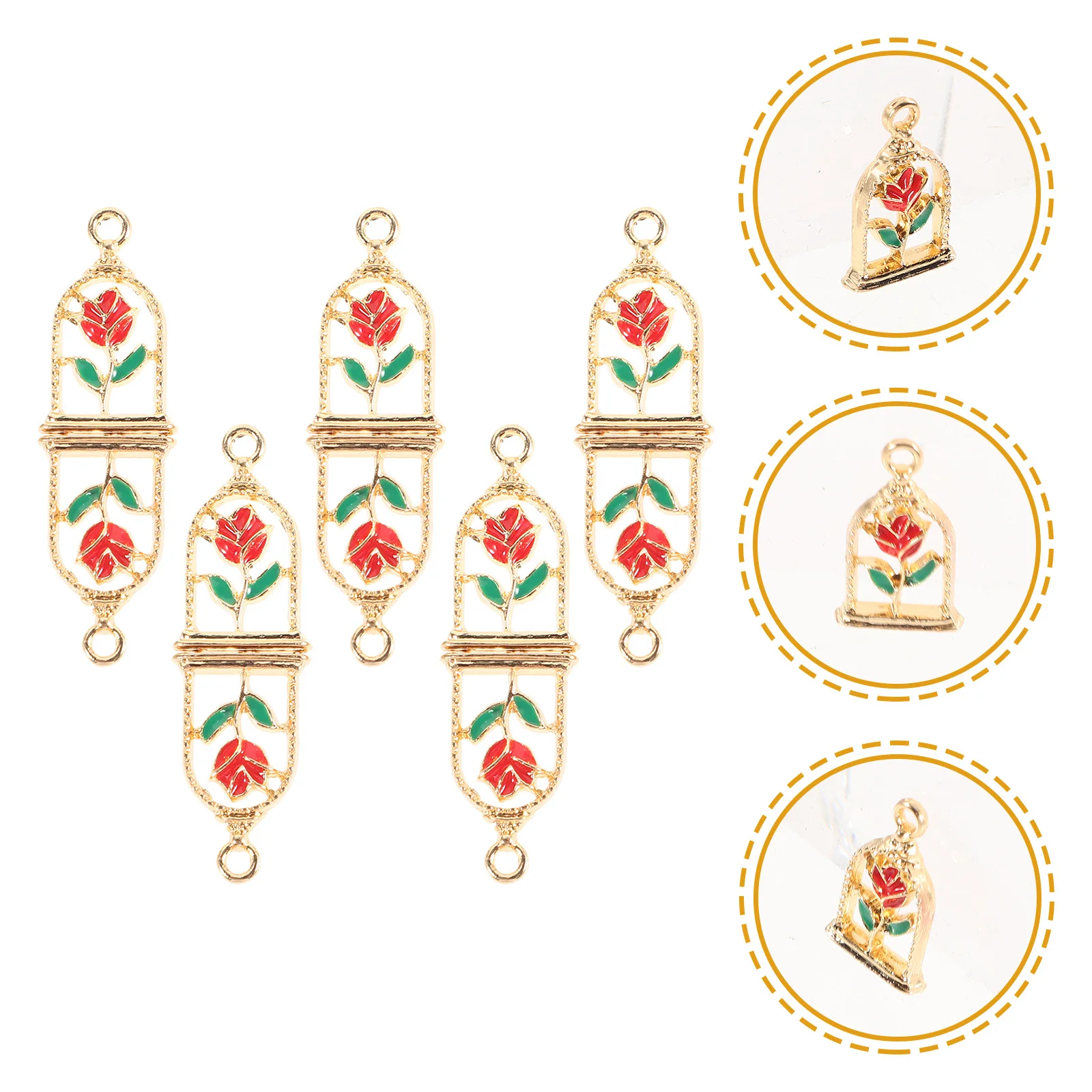 

10 шт. подвесок-роз для изготовления украшений, фурнитура из сплава для рукоделия, для серег, браслетов, ожерелий, декоративные подвески-розы