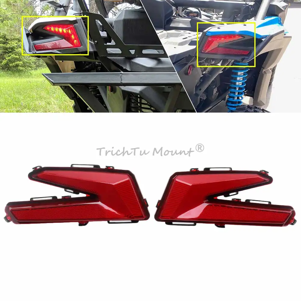 LED Rear Tail Light Turn Signal Lamp For Can-Am Maverick X3 Max Turbo R RR XDS XRS XMR XRC 2017-2026 UTV Accessories Brake Light