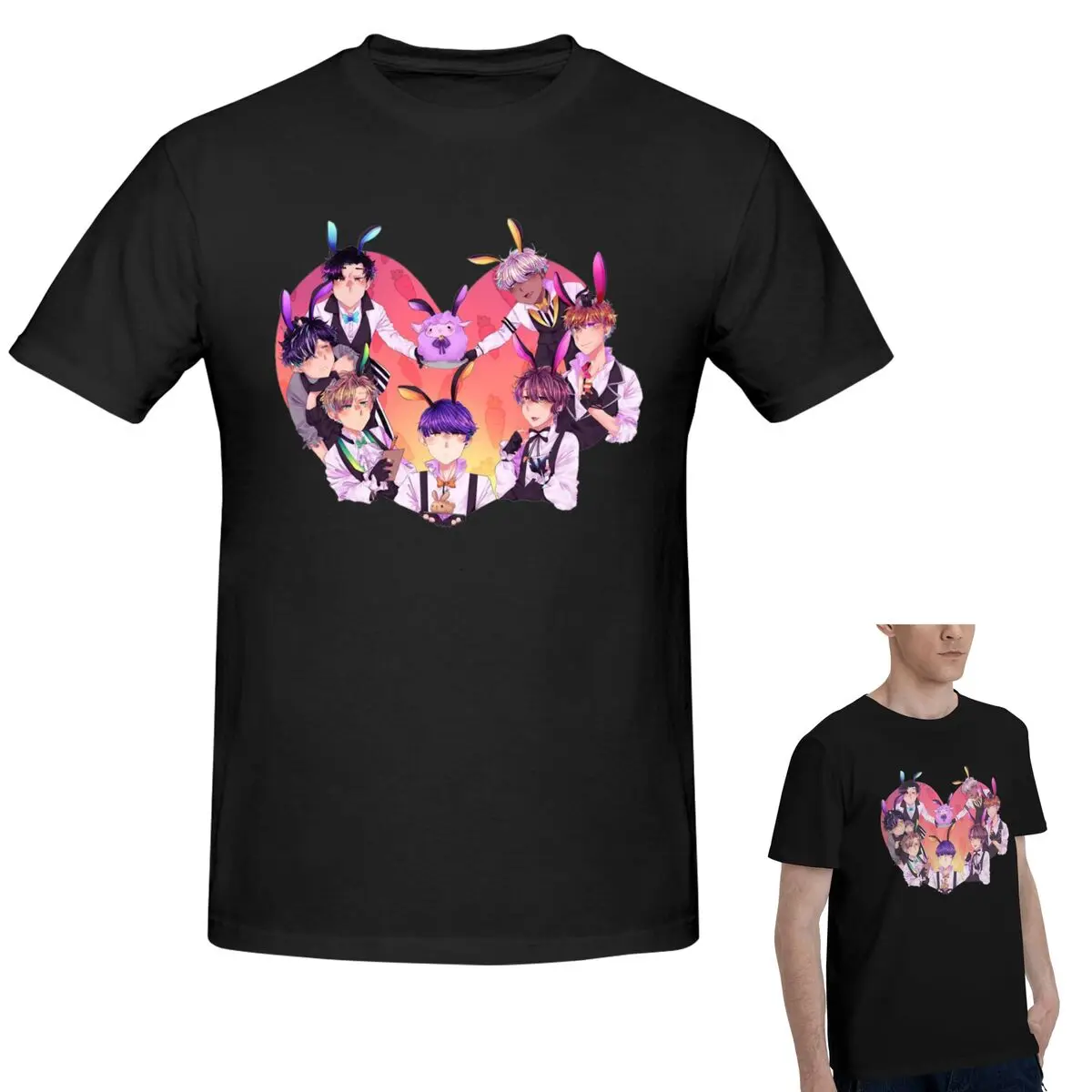 

Футболка из 100% хлопка Bunny Event Obey Me, мужская классическая футболка большого размера, мужские летние рубашки с круглым вырезом, топы, S-6XL