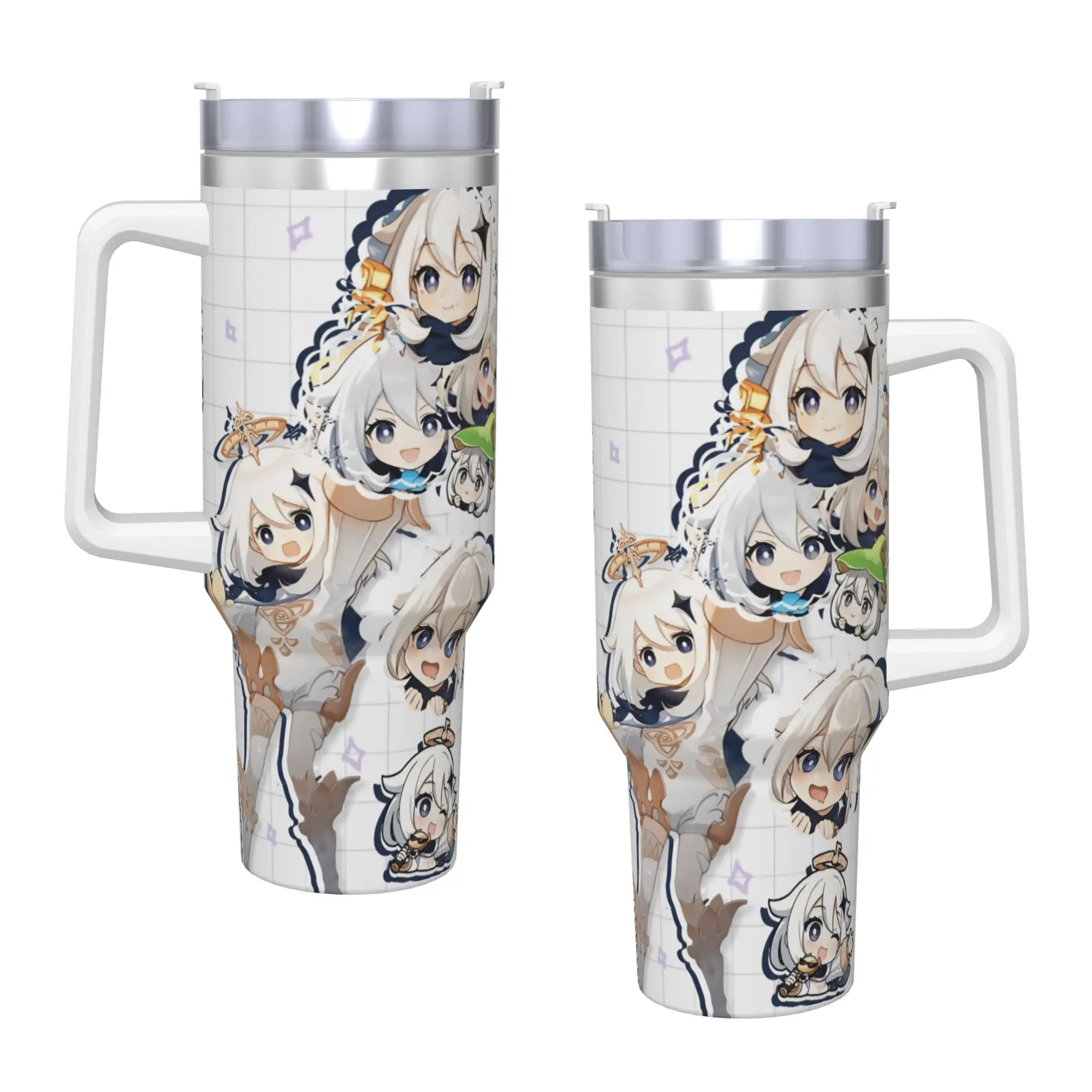 Anime Game G-Genshin Impact Tumbler  Cold and Hot Water Bottle Leakproof Stainless Steel Thermal Cups Graphic Driving Car Mugs