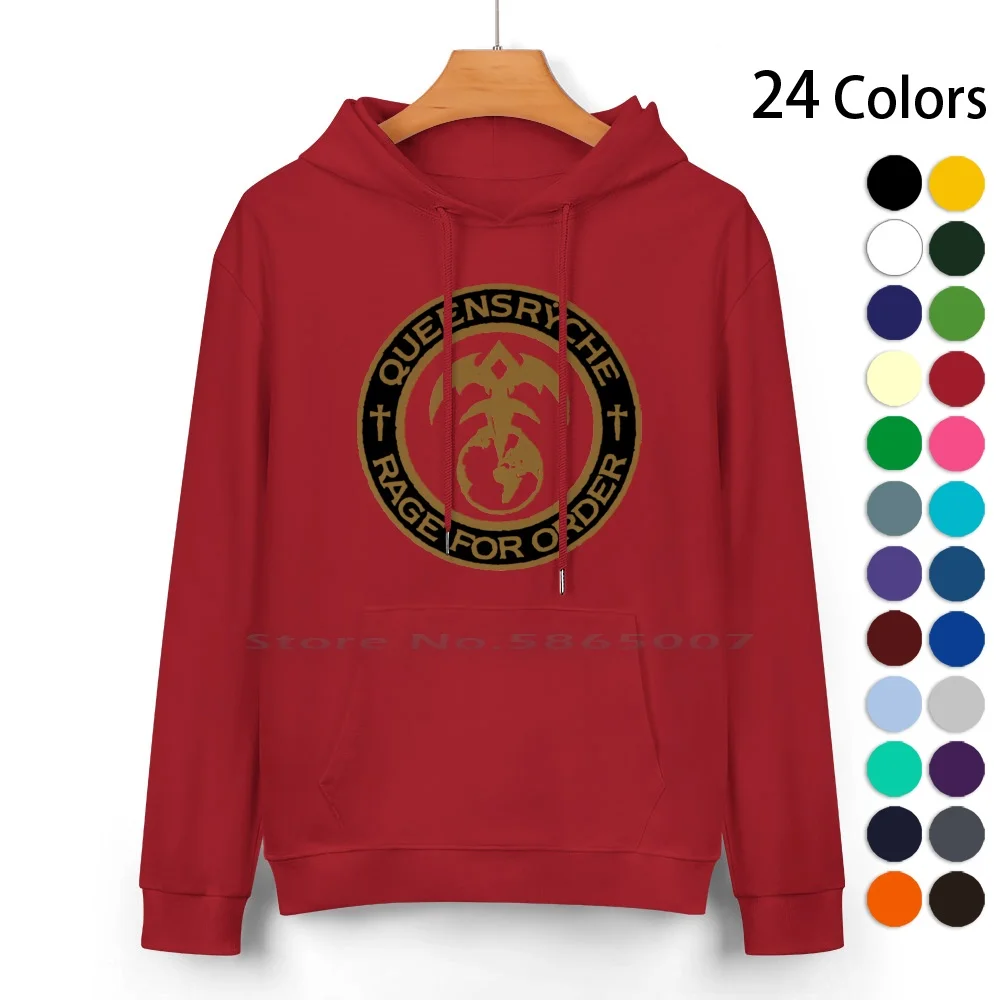 Queensryche Rage For Order Pure Cotton Hoodie Sweater 24 Colors Queensryche Rage Order Metal Heavy Classic Progressive