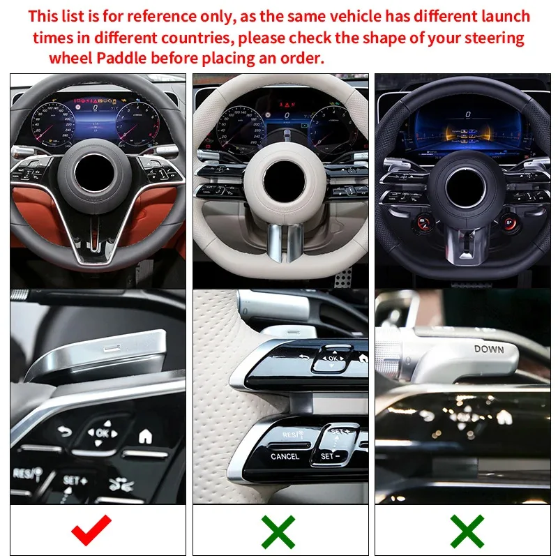 For Mercedes-Benz C E S Class W206 X206 W213 S400L GLS CLS GLE EQS Aluminum Alloy Car Steering Wheel Shift Paddle
