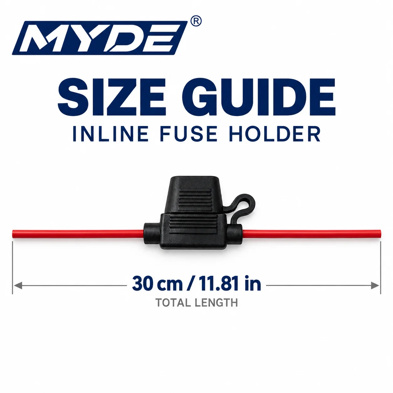 Automotive Waterproof Inline Fuse Holder with Cap 10-18AWG Wire for Car Motorcycle Truck RV Marine