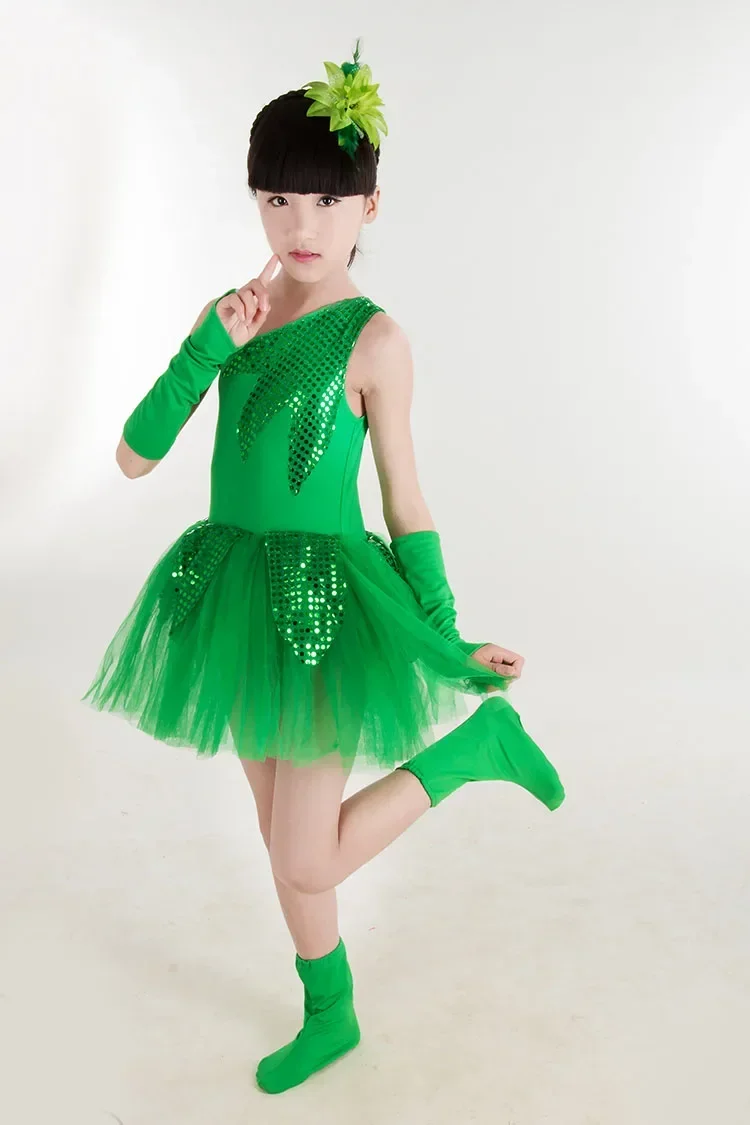 

2025Halloween Children's Christmas Stage Performance Costumes Child leaf Festival Tree reen Princess Tutu Dress Modern Dance