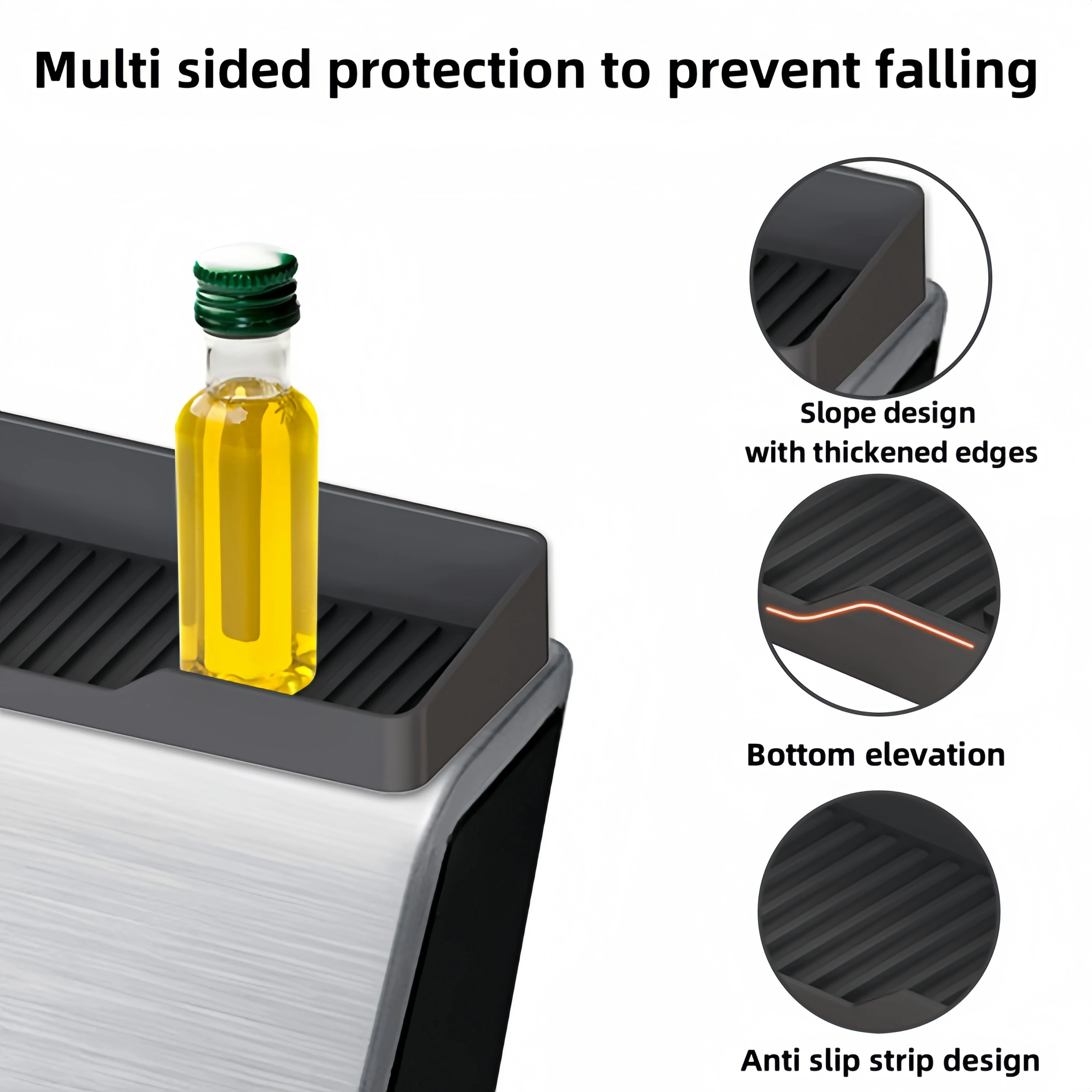 Spice Rack Magnetic Stove top Shelf Over the Stove Spice Rack for Kitchen Shelves Silicone Shelf Organizer Seasoning Organizer