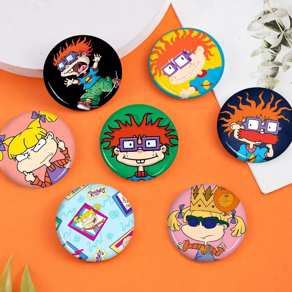 Cartoon Funny R-Rugrats Anime Button Pin Handmade Brooch for Clothes Cartoon Badge Backpack Decoration Jewelry Accessories