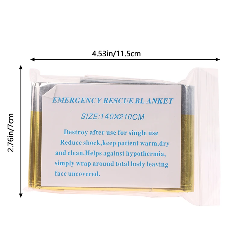 Outdoor Emergency Thermal Blanket Survival Rescue First Aid Blanket Folding Hypothermia Windproof Explore Camping Mat Pad