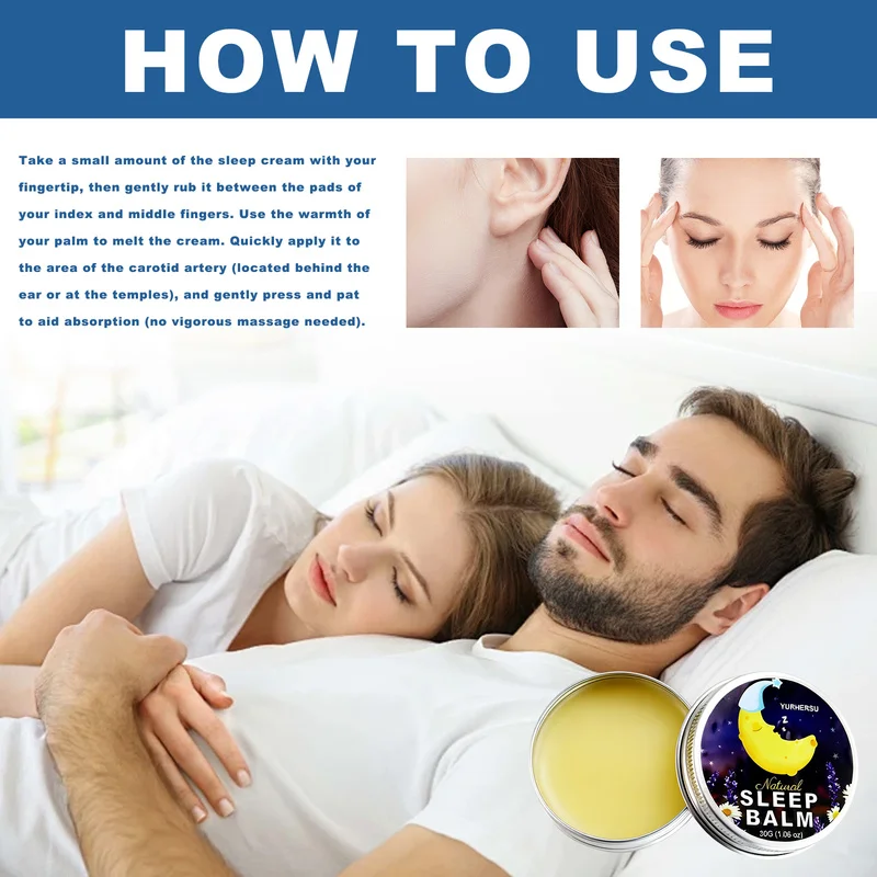 Sleep Balm 30g Calming Lavender & Chamomile Natural Sleep Aid Aromatherapy for Bedtime Stress Relief for Women Men