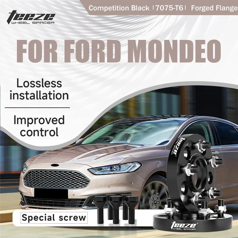 

Teeze 2/4pcs 5x108 CB 63.4 M14 x 1.5 Hub Centric Black Forged wheel spacer For Ford Mondeo Flange Plate15/20/25/30/35mm