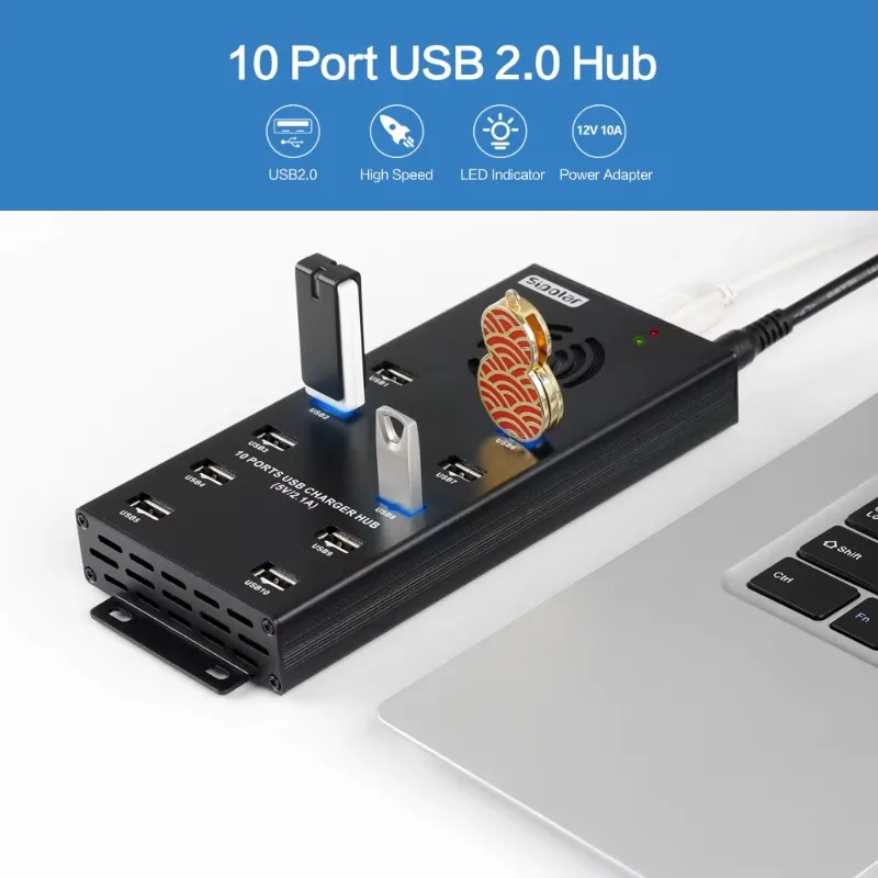 Laptop Stand Smart Charging  10 Ports USB Splitter Power Adapter Refurbished Phone Hub Usb 2.0 4 Port Usb Hub
