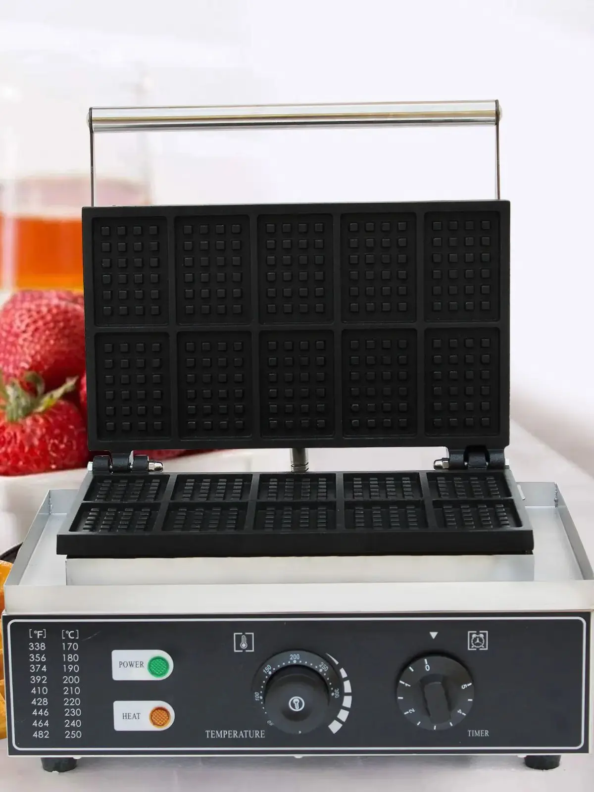 10 Grid Wafelijzer 1550 W Elektrische Belgische Wafel Baker Rvs Bubble Ei Wafel Machine Voor Restaurant Bakkerij - afbeelding 2