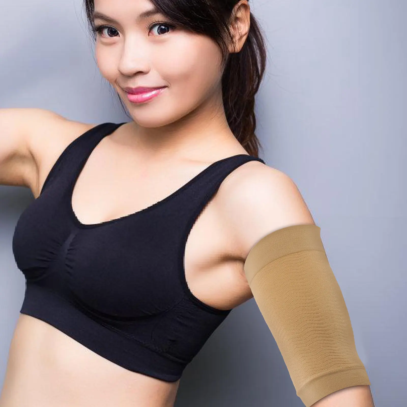 2Pairs Women's Arm Shaping Sleeves Compression Arm Slimming Aid Cover Firming Toning Contouring Comfortable Snug Fit Daily Wear