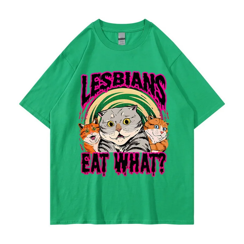 2022 Men Hip Hop T Shirt LESBIANS EAT WHAT Streetwear T-Shirt Cotton Hiphop Loose Tshirts Summer Short Sleeve Tees