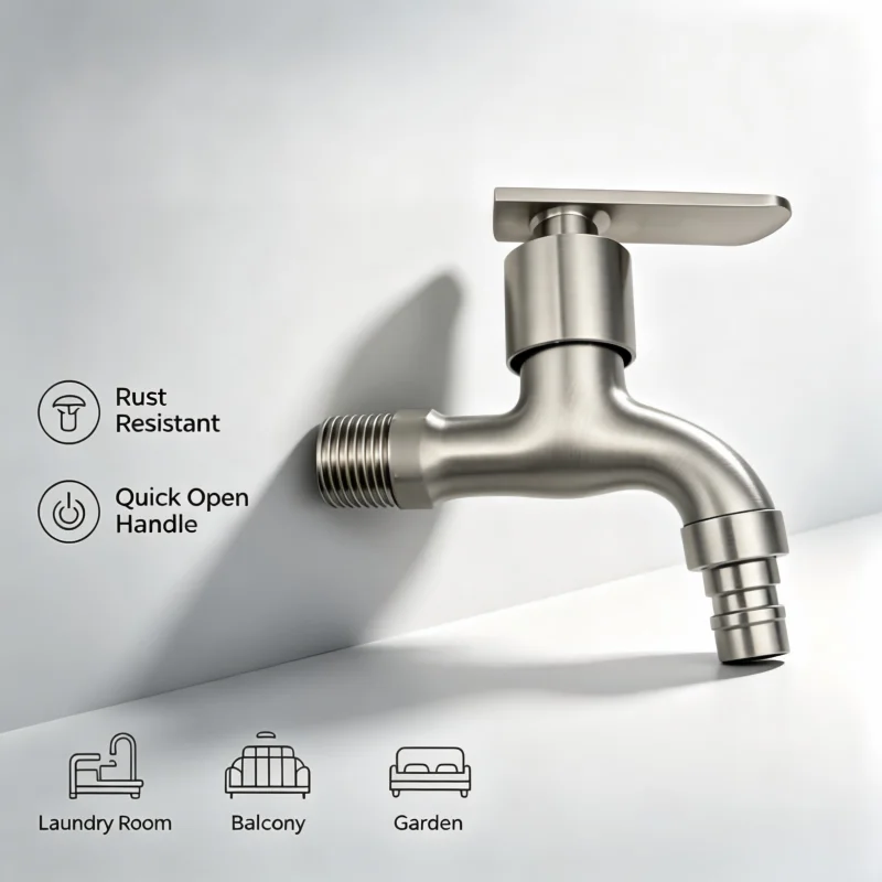 1PC Universal 304 Stainless Steel Water Faucet Connector for Washing Machine Kitchen Bathroom Outdoor Garden - Household Water T image 4