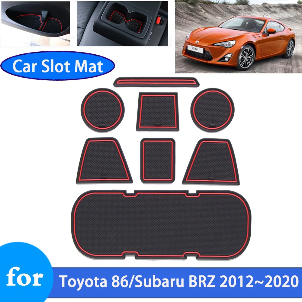 

Non-slip Car Gate Slot Mat for Toyota 86 GT86 ZN6 ZC6 Subaru BRZ Scion FRS 2012~2020 2017 Rubber Mat Door Groove Cup Accessories