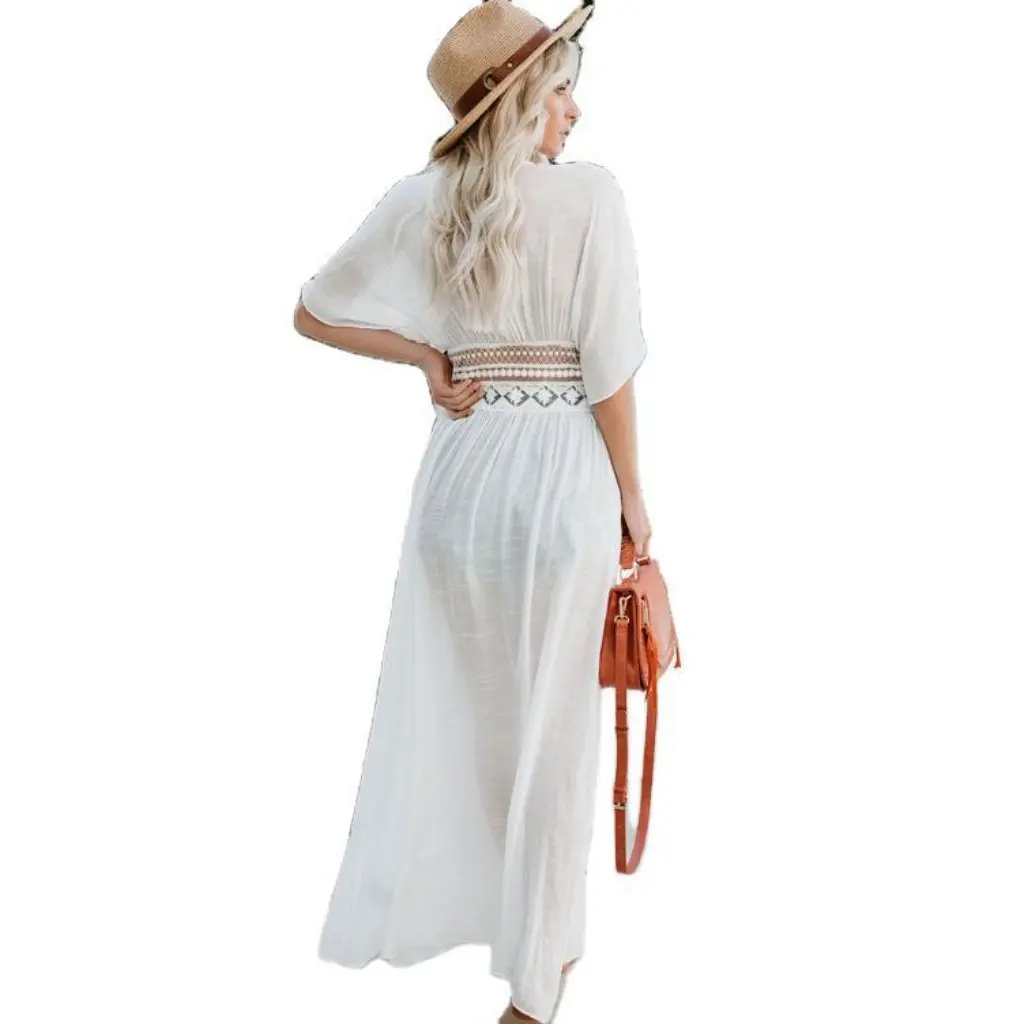 

Summer Beach Blouse Wish Hollow Waist Lace Anti-Sunscreen Cardigan Holiday Dress Women's Fashion Top for Casual Occasions