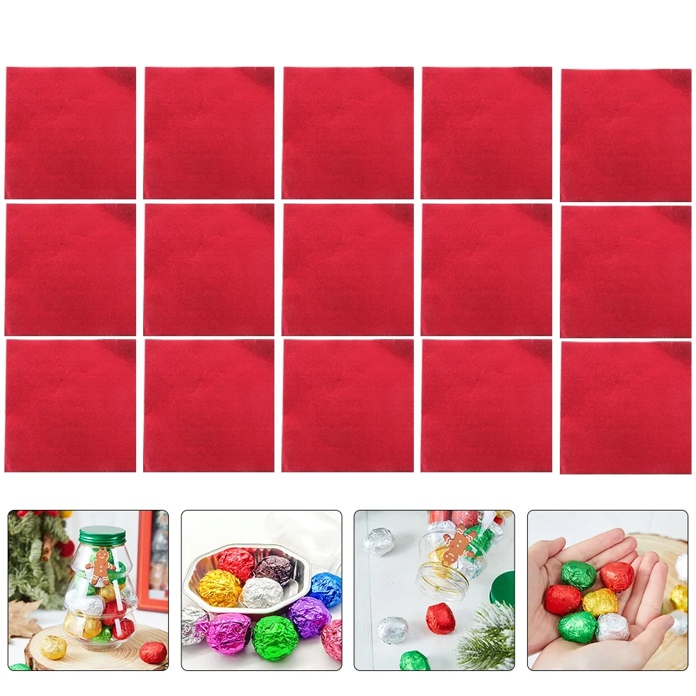 Papel de embalaje de dulces, envoltorios de papel de aluminio brillante para chocolates, turrón, galletas, papel de embalaje de dulces casero, 100 Uds.