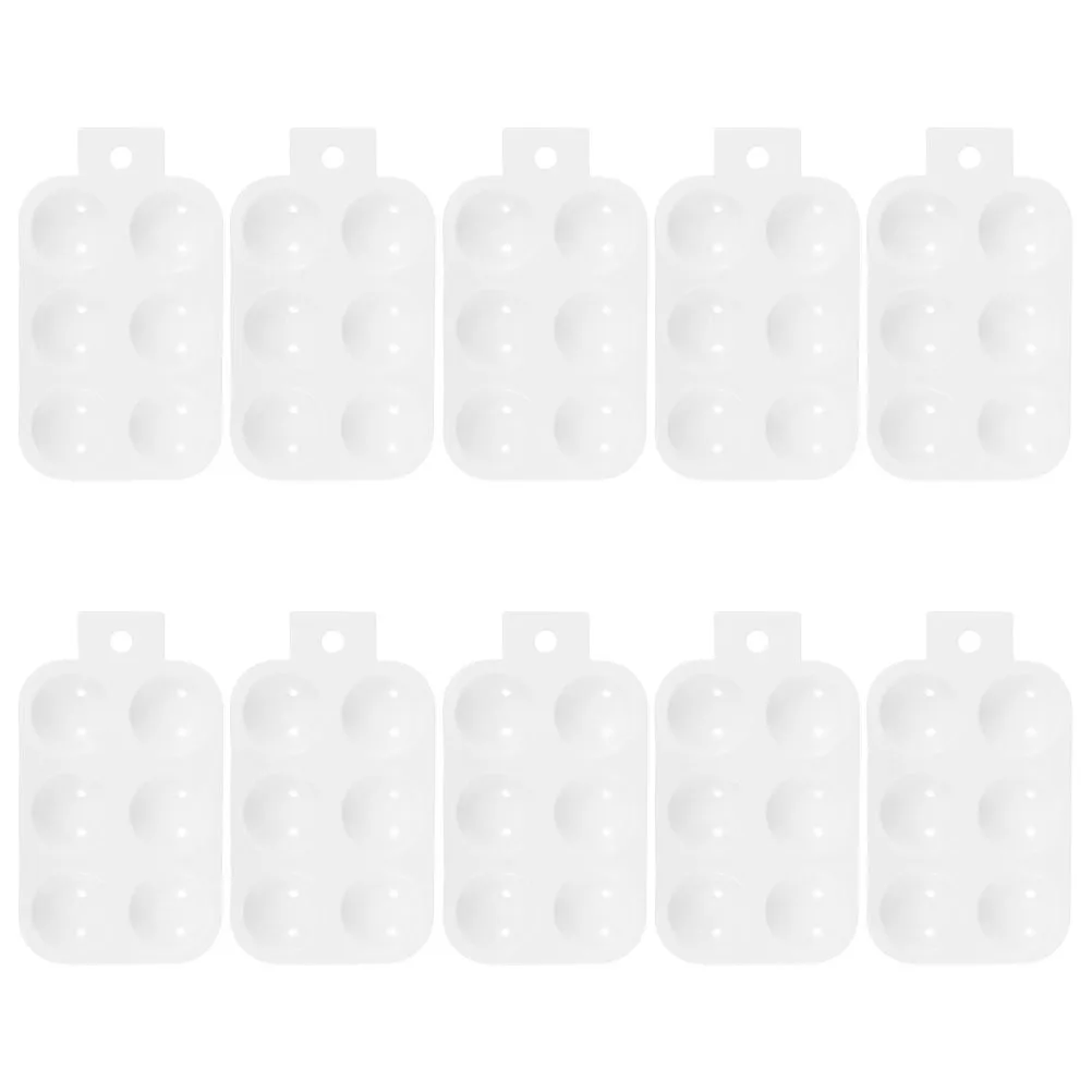 10 قطع من لوحة الطلاء البلاستيكية مكونة من 6 صينية مستطيلة خفيفة الوزن ومحمولة لصينية خلط الألوان المائية والرسم الفني