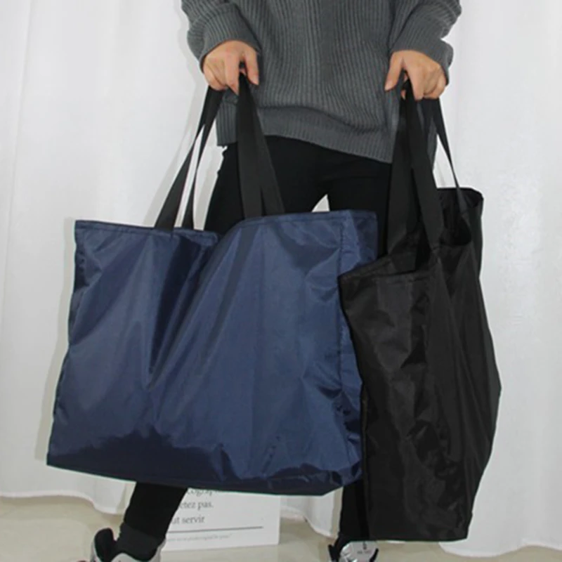 Shopping Zipper Color Solid Bags Large Capacity Grocery Totes Washable Reusable Simple Outdoor Heavy Duty New Fashion Bag