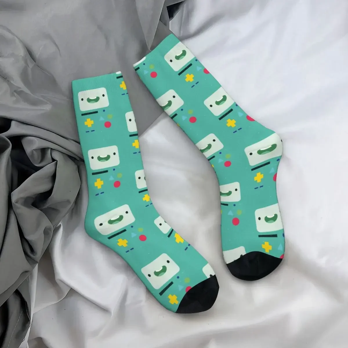 Adventure Time Anime BMO Socks Harajuku Super Soft Stockings All Season Long Socks Accessories for Unisex Birthday Present