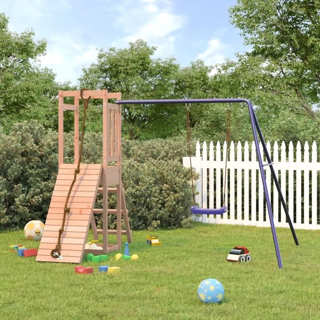 Premium Solid Wood Douglas Outdoor Playset for Kids - Durable & Safe Backyard Fun!