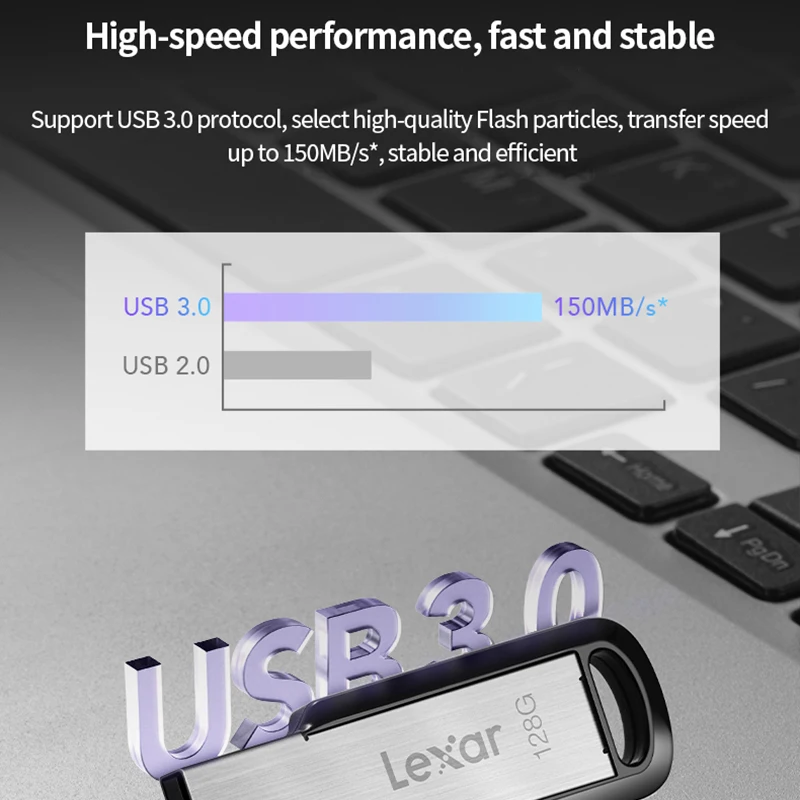 Lexar M400 USB Flash Drive Original  32GB 64GB 128GB  256GB Up To 150MB/s Jumpdrive Encrypted U Stick for Desktop image 4