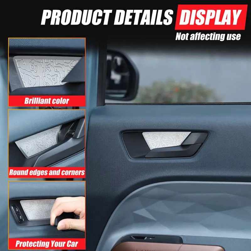 

4Pcs Stainless Steel Silver For Ford Maverick 2022+ Car Interior Door Bowl Decoration Sticker Car Protection Accessories