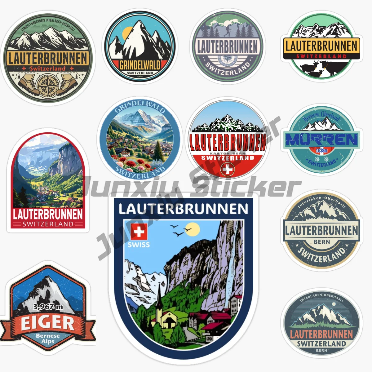 

LAUTERBRUNNEN Швейцария автомобильная наклейка мотоцикл виниловый бампер грузовик автомобиль стена комната велосипед фургон окно украсить ПВХ наклейки