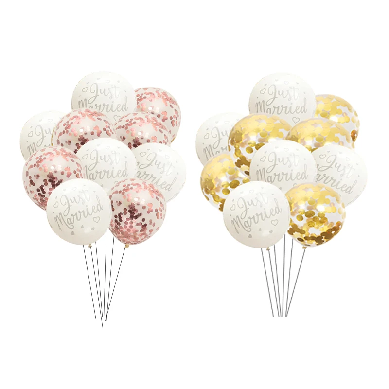 

10pcs 12inch White Just Married Latex Confetti Balloon Bride To Be Wedding Party Bridal Shower Supplies Scene Personalized Decor