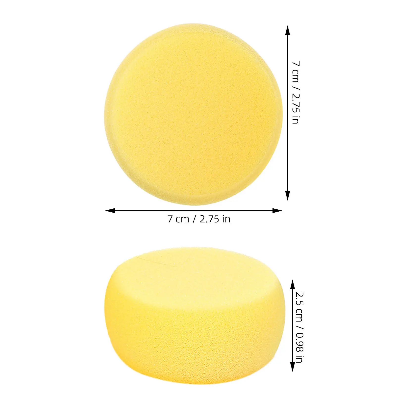 12Pcs Round Yellow Synthetic Sponges Compressed Thick Easy Hold for Painting Pottery Crafts Stencil Watercolor Artist Tools