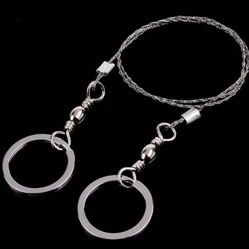 3pcs Field Survival Stainless Wire Saw Hand Chain Saw Cutter Outdoor Emergency Fretsaw Camping Hunting Tool