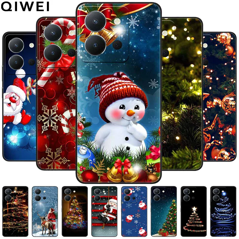 Christmas Phone Cases For Vivo Y36 Russian Case Silicon TPU Soft Bumper Cover for VivoY36 4G Russian Version Back Shells Coque