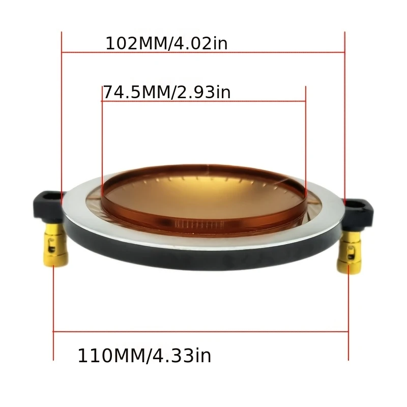 75-core 110mm Staffa Membrana Tweeter Dorata, 74.5mm