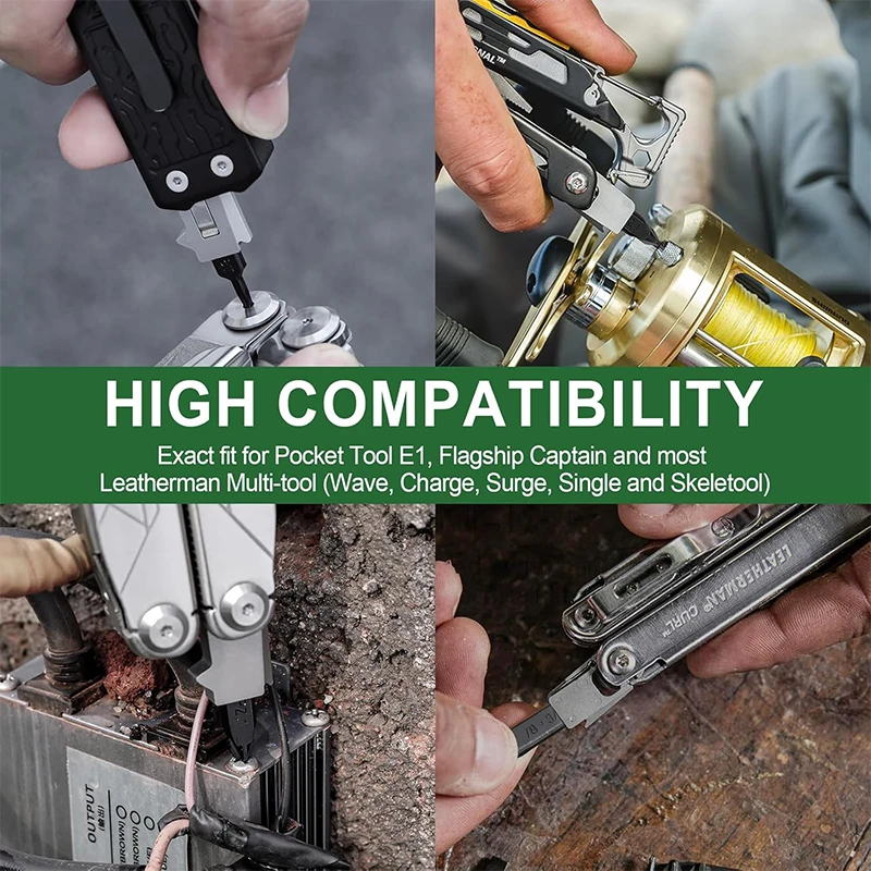 Nextool conjunto de bits de chave de fenda de ponta dupla para ferramenta de bolso e1/capitão emblemático multi ferramenta durável aço s2 reparo doméstico