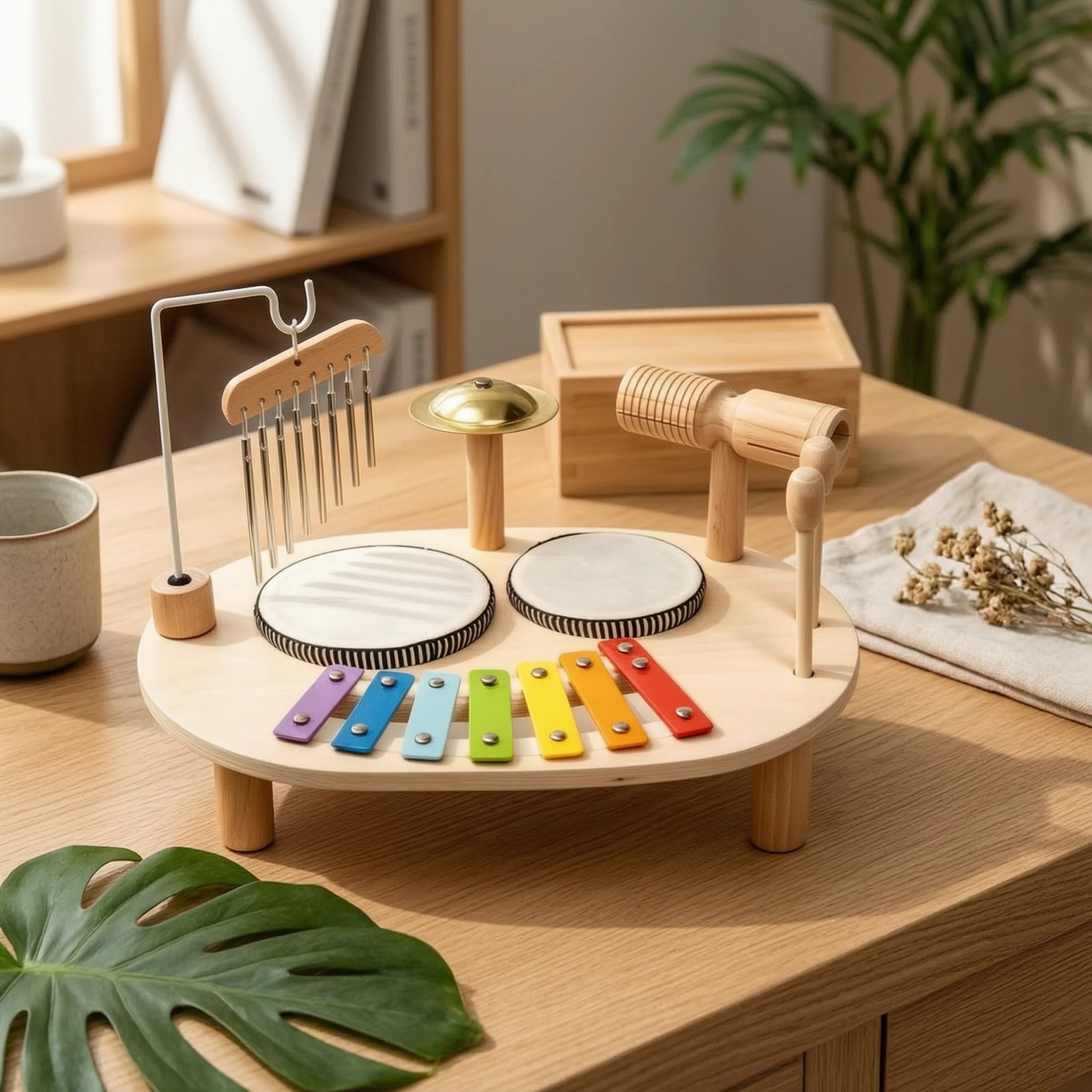 Musical Instrument Xylophone - Musical Activity Table Educational Toy Drum