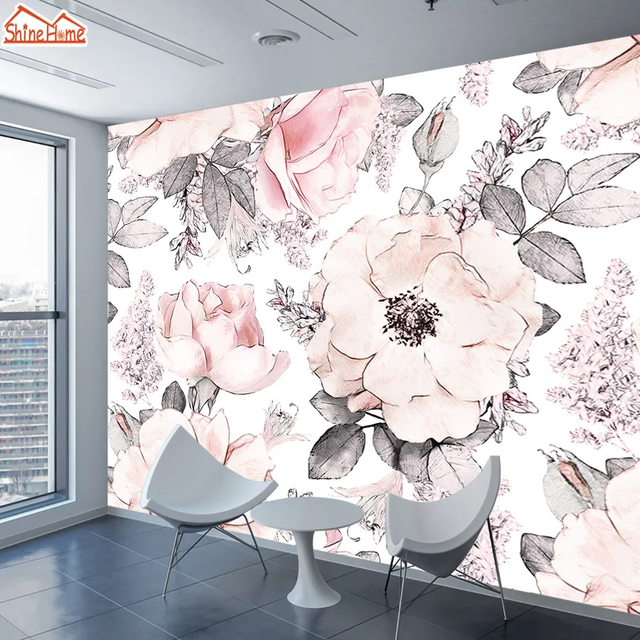 Customized products Pink Rose 3d Photo Home Decor Living Room Girl Wallpaper Mural Living room TV background wall bedroom flower