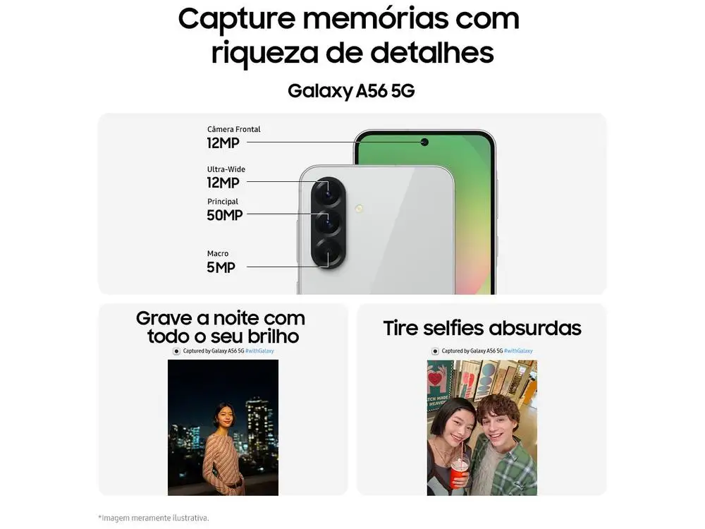 الهاتف الذكي Samsung Galaxy A56 128GB 5G 8GB RAM أسود 6,7 بوصة كاميرا. ثلاثي + صورة شخصية 12 ميجابكسل #3