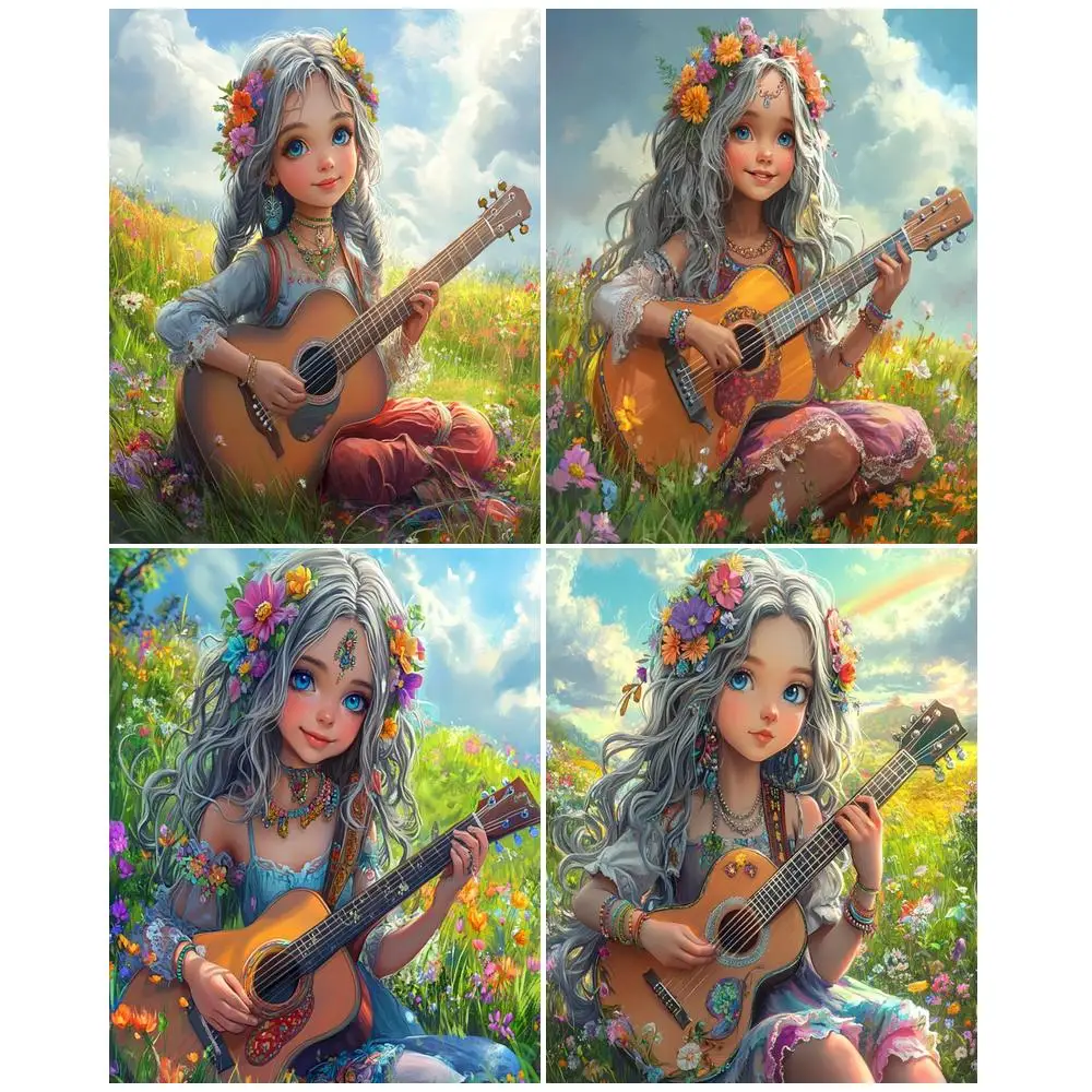 

GATYZTORY Diamond Embroidery Girl New Arrival Painting Picture Rhinestones Cartoon Mosaic Cross Stitch 5D DIY Handmade Gift