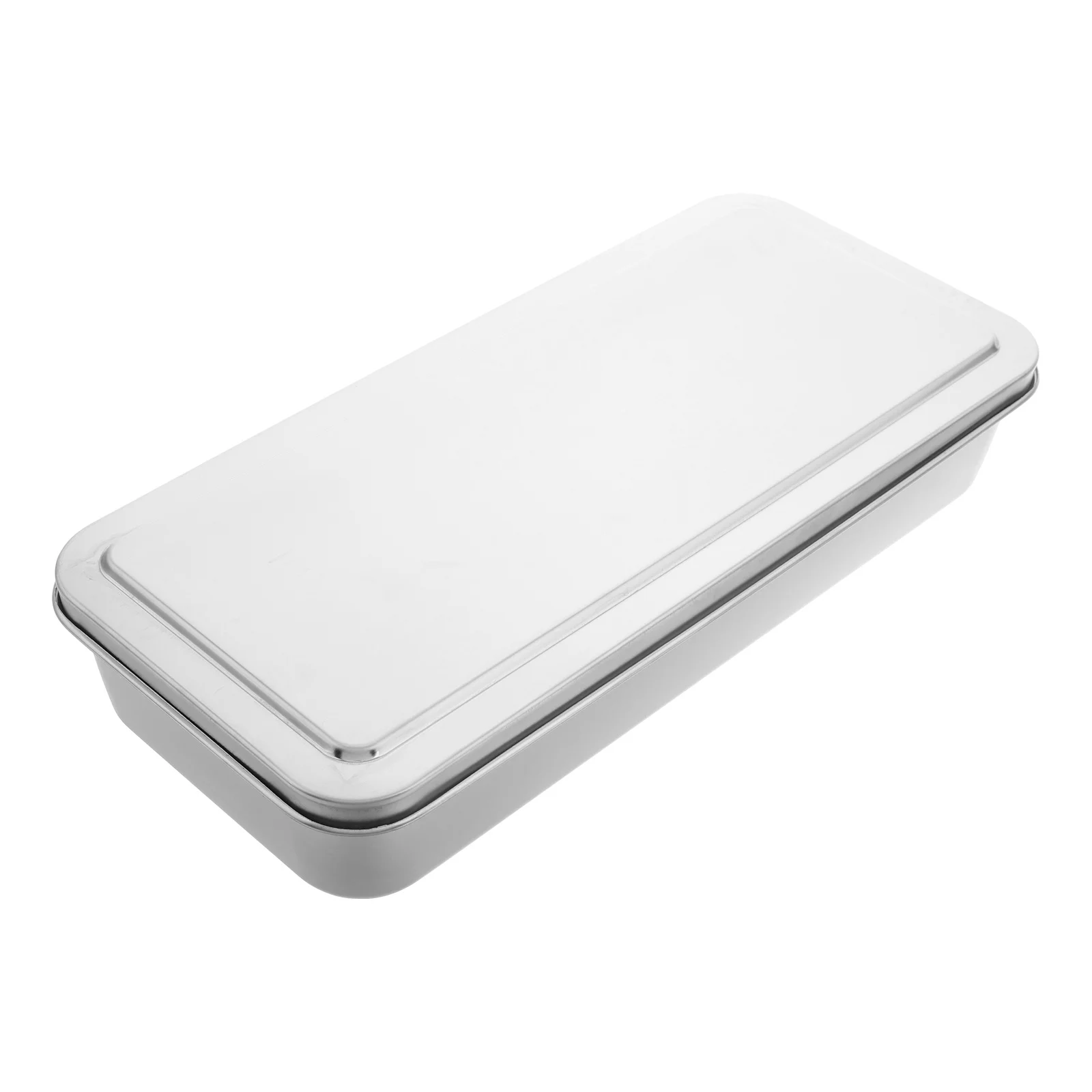 Stainless Steel Rectangle Tiramisu Pan With Lid Covered Baking Storage Container For Cakes Cheesecake Brownies Cupcakes