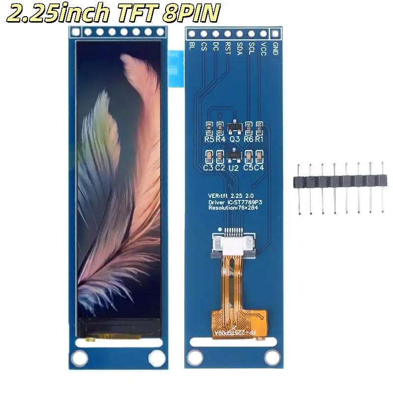 

1 Set 76*284 Module LCD Full View SPI Color Screen 2.25-inch TFT LCD ST7789 Small Screen DIY Accessories