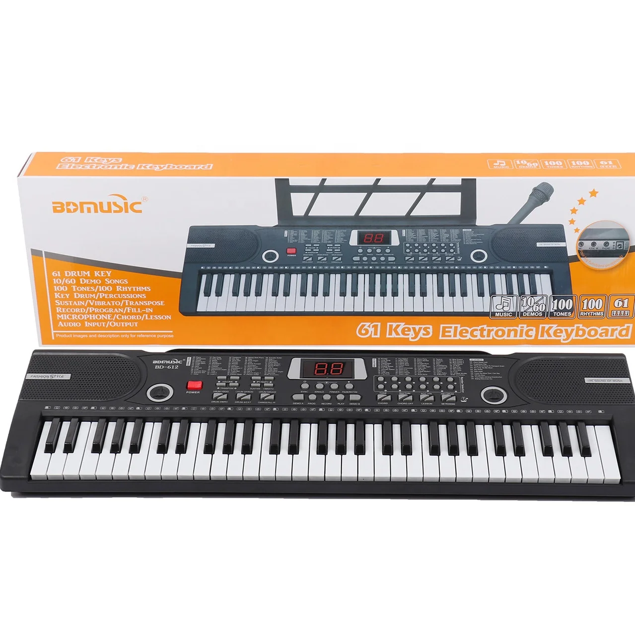 Manufacturers hot-selling children's music toys 61 key color box exquisite practical keyboard electronic organ