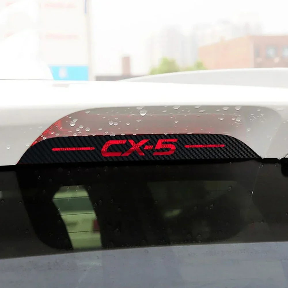 Car Tail Light Sticker for Mazda CX-5 2012-2016 Carbon Fiber Brake Light Cover High Mount Stop Lamp Luminous Decal Trunk