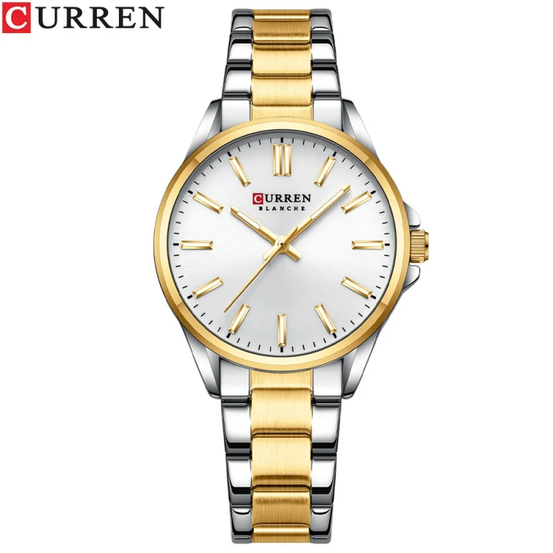 Curren 9090 Couple's Watch Men's Steel Strap Watch Fashion Women's Watch Business Quartz Watch