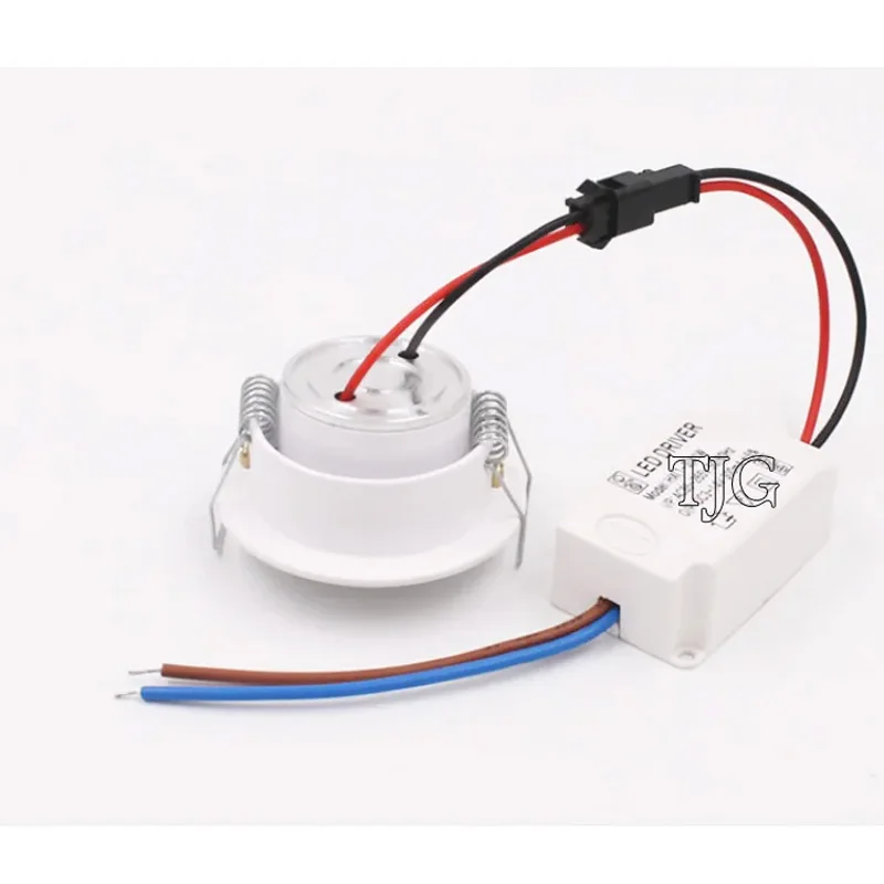 Aluminum Round LED Dimmable Ceiling Downlight 3W AC85-265V Recessed LED Spot Light Led Bulb Cutout 45mm With Driver