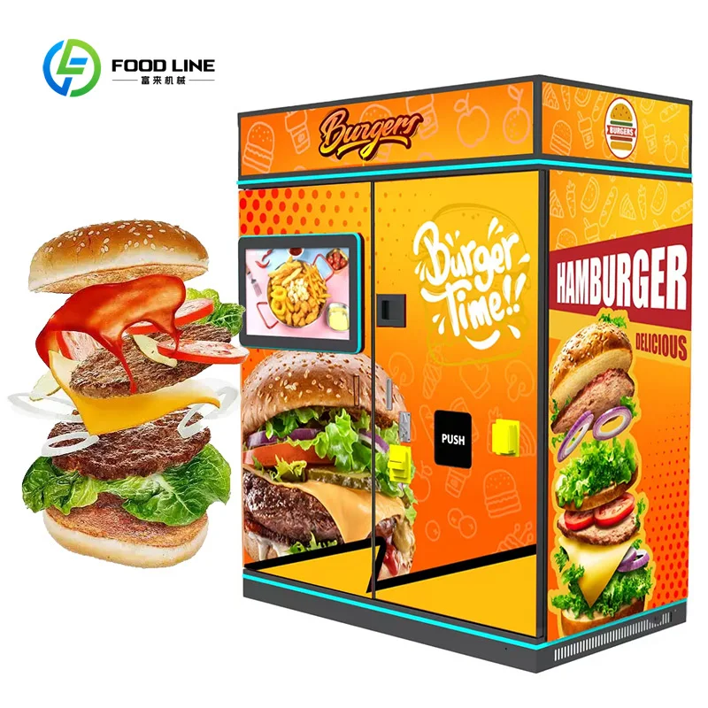 Small Hot Hamburger Vending Machine 24h Self Service Fast Food Burger Vending Equipment China Supplier