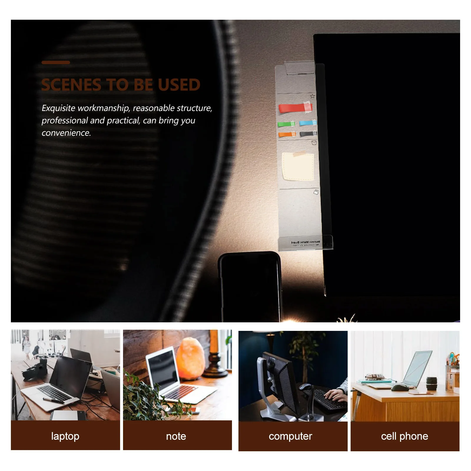 2 قطعة حامل هاتف مذكرة مجلس مجموعة لوحة شفافة لمكتب مراقبة المنزل رسالة المنظم دفتر الملحقات #3